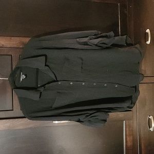 Sheer Black Button Down Shirt